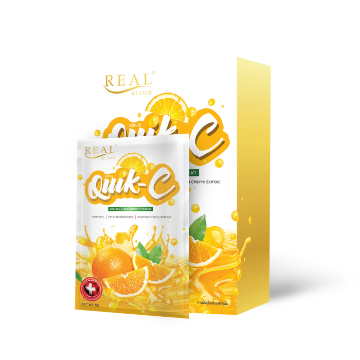 วิตามินซี ชนิดผงละลายน้ำ ควิก-ซี (Real Elixir Quik - C)