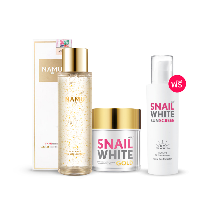 น้ำตบสเนลไวท์ NAMU LIFE SNAILWHITE GOLD ESSENCE WATER (น้ำตบผสมทองคำ24K)