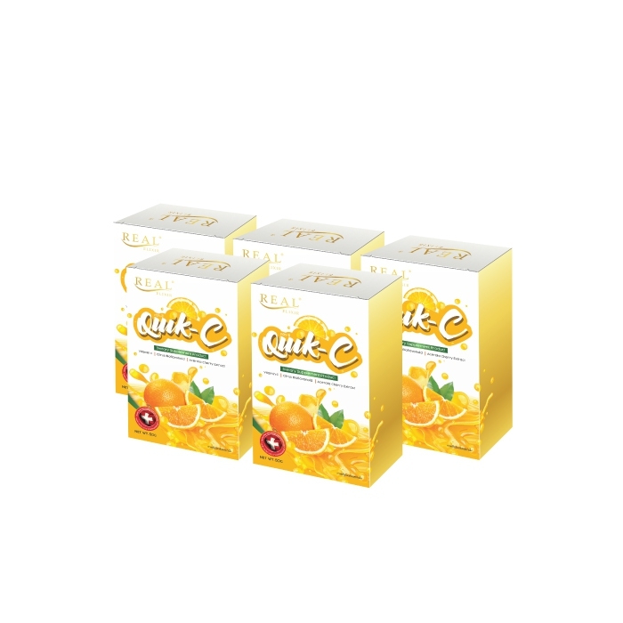 ผลิตภัณฑ์เสริมอาหาร ควิก-ซี (Real Elixir Quik - C) วิตามิน ซี ชนิดผงละลายน้ำ ช่วยเสริมภูมิคุ้มกัน สำหรับคนเป็นหวัดบ่อย