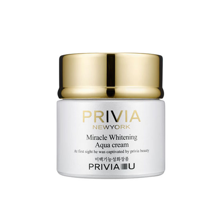 PRIVIA NEWYORK Miracle Whitening Aqua Cream ครีมบำรุงผิวหน้า เนื้อเจลครีม ล็อคความชุ่มชื้นนาน 24 ชั่วโมง
