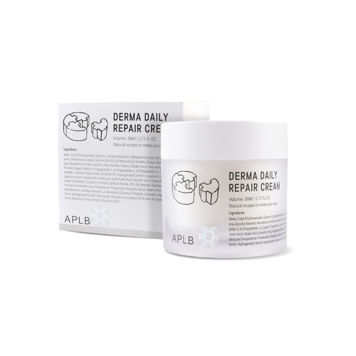 APLB Derma Daily Repair Moisture Cream 80ml. เดอร์มา เดลี่ รีแพร์ ครีม ครีมบำรุงผิวหน้าจากเกาหลี กระตุ้นการสร้างคอลลาเจน ผิวมีปัญหาสิว แพ้ง่าย ขาดน้ำ