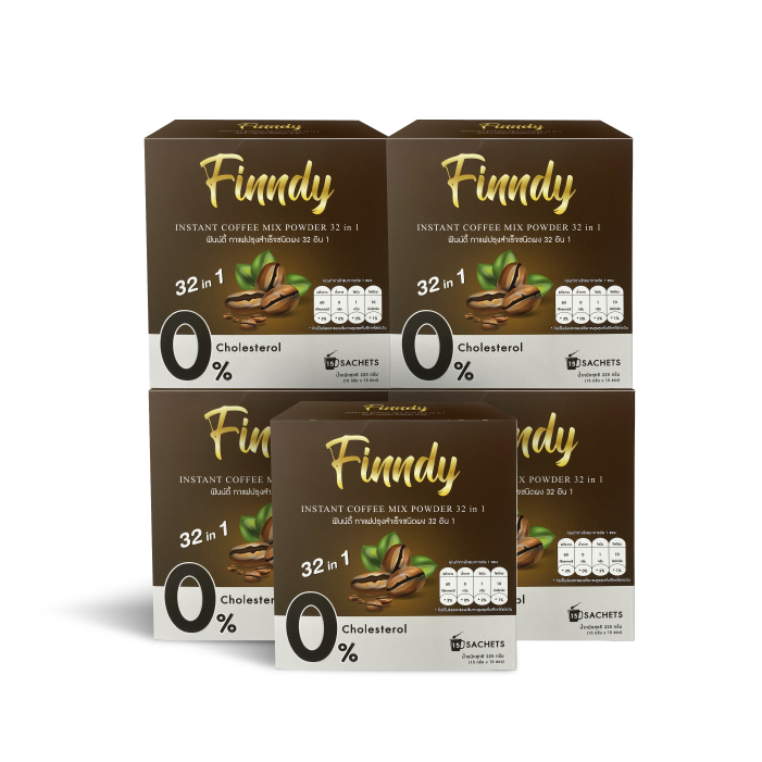 Finndy Coffee กาแฟอะราบิกร้าสำเร็จรูป กาแฟปรุงสำเร็จชนิดผง และ สมุนไพร 32ชนิด (32 in 1)