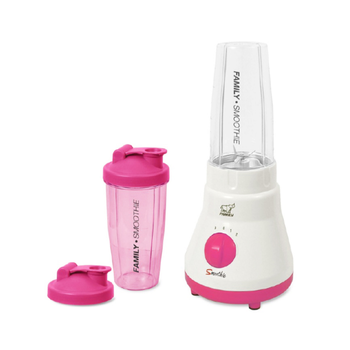 Family ชุดเครื่องปั่นสมูทตี้ แก้วปั่นน้ำผลไม้ แก้วปั่นพกพา (สีชมพู)