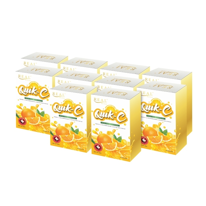 Real Elixir Quik - C วิตามินซี ชนิดผงละลายน้ำ (ผลิตภัณฑ์เสริมอาหาร ควิก-ซี) ช่วยเสริมภูมิคุ้มกันให้ร่างกาย