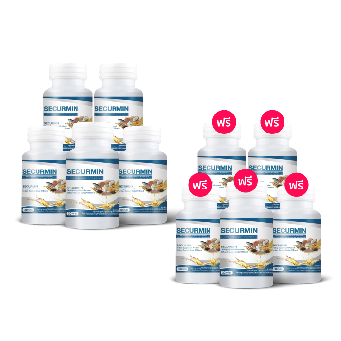 เบญจออยล์ ซีเคอร์มิน (BENJA OIL SECURMIN) อาหารเสริมบำรุงและป้องกันข้อเข่าเสื่อม 5 กระปุก แถม 5 กระปุก
