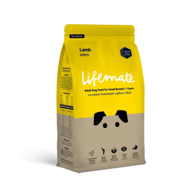 Lifemate (ไลฟ์เมต) อาหารสุนัข อาหารสุนัขโต อาหารสุนัขพันธุ์เล็ก รสแกะ (สำหรับสุนัขอายุ 1 ปีขึ้นไป)