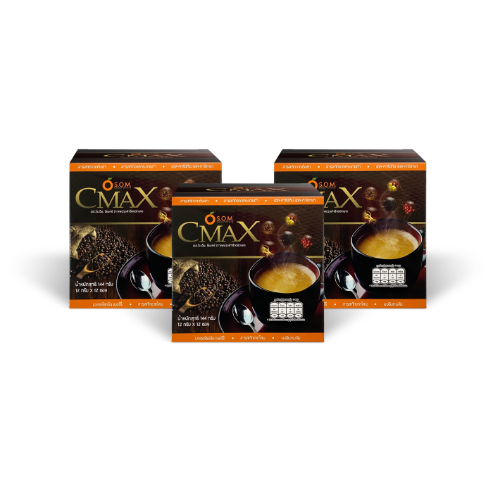 เอส.โอ.เอ็ม ซีแมคซ์ (S.O.M. CMAX CREAMY RICH AROMA) กาแฟเพื่อสุขภาพ สารสกัดจากถั่งเช่าและโสมเกาหลี 3 กล่อง
