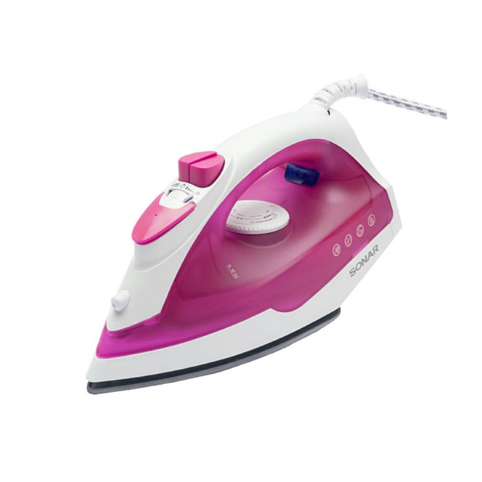SONAR เตารีด เตารีดไฟฟ้า เตารีดไอน้ำ เตารีดอบไอน้ำ รุ่น SI-T63 ผ้าเรียบเร็ว ประหยัดไฟ ไม่เปลืองแรง (สีชมพู)