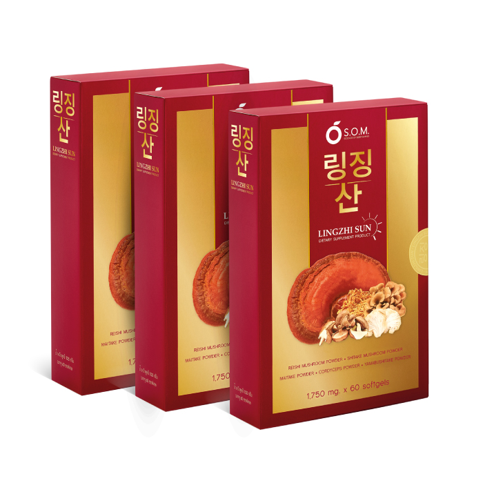 อาหารเสริม เอส.โอ.เอ็ม หลินจือ ซัน ( S.O.M. LINGZHI SUN) สารสกัดจากเห็ดออแกนิก 5 ชนิด