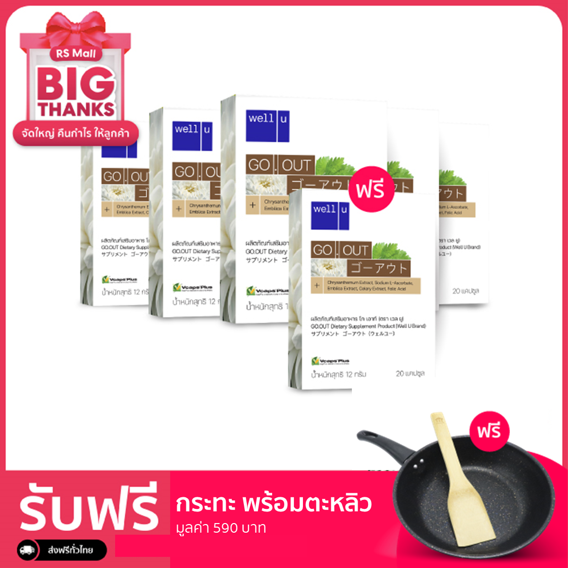 ผลิตภัณฑ์เสริมอาหาร โก เอาท์ (ตรา เวล ยู) well u GO.OUT อาหารเสริมเพื่อโรคเก๊าท์