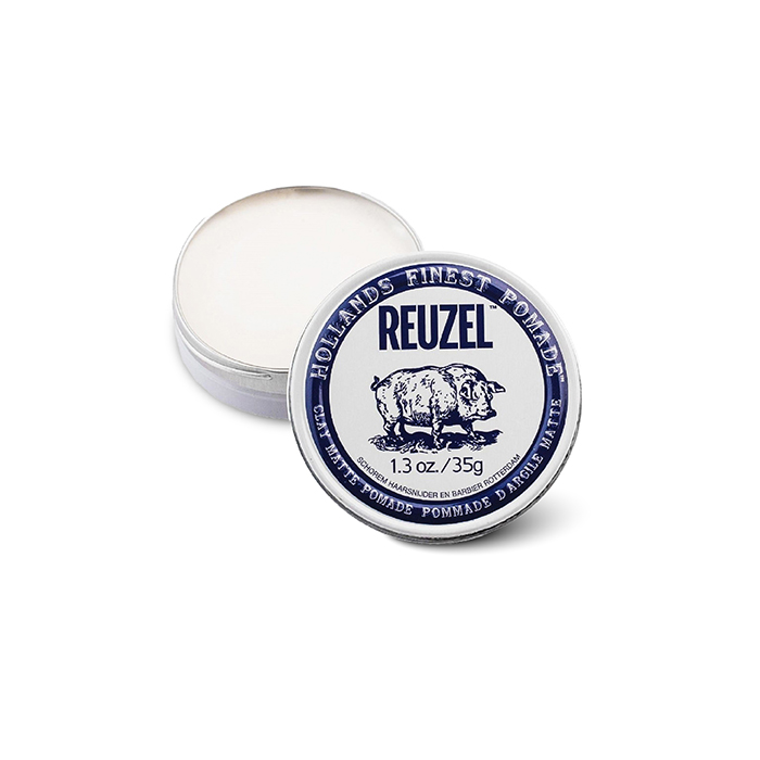 ผลิตภัณฑ์จัดแต่งทรงผม REUZEL CLAY MATTE POMADE แว๊กซ์จัดแต่งทรงผม จัดทรงได้เป็นธรรมชาติ (สูตรผมดำแมท)