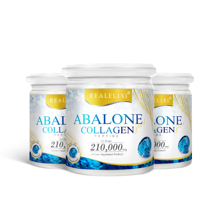 คอลลาเจนหอยเป๋าฮื้อ อาบาโลน คอลลาเจน เปปไทด์ (Real​ Elixir​ Abalone Collagen) (กระปุกใหญ่ ขนาด 210g.)
