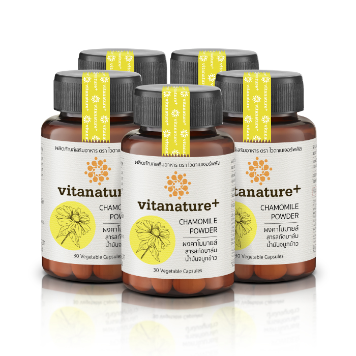 ไวตาเนเจอร์พลัส (Vitanature+ ) คาโมมายล์ ผสมสารสกัดบาล์ม อาหารเสริม สำหรับผู้ที่มีปัญหานอนไม่หลับ นอนหลับยาก