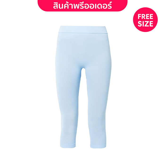 SWANS Leggings กางเกงเลกกิ้ง กางเกงเลกกิ้ง 4 ส่วน กางเกงรัดรูปผู้หญิง (สีฟ้า)