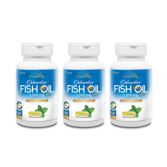 ผลิตภัณฑ์เสริมอาหาร น้ำมันปลา ชนิดไร้กลิ่น 1,000 มก. (Nutri Pro Odourless Fish Oil)