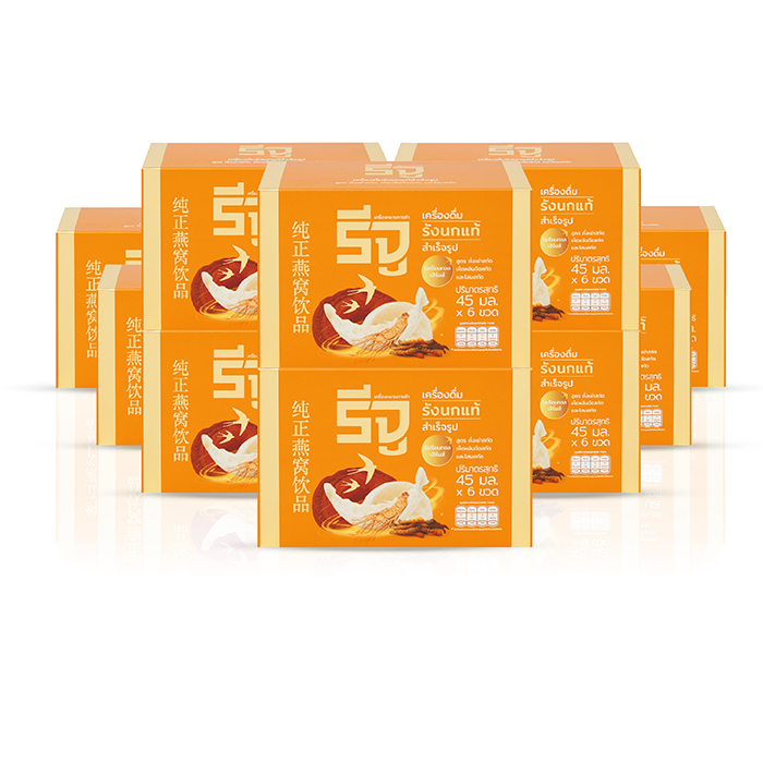 รังนก REJU (รีจู) เครื่องดื่มรังนกแท้สำเร็จรูป จากรังนกแท้ 100% สูตรโอเรียนทอล เฮิร์บส์ (ถั่งเช่า เห็ดหลินจือและโสมสกัด)