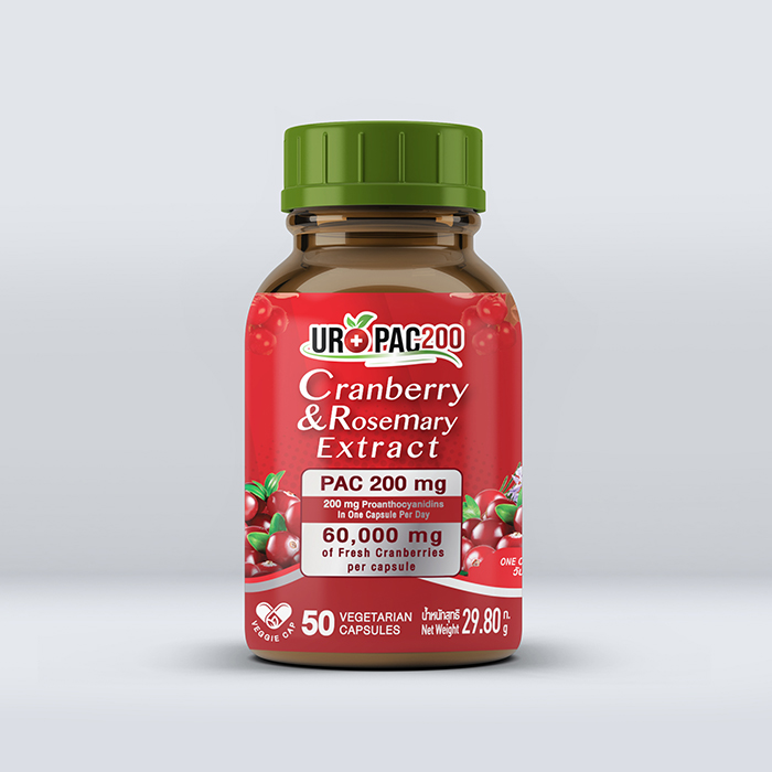 URO PAC 200 Cranberry อาหารเสริมสำหรับผู้หญิง สารสกัดแครนเบอร์รี่สกัด และโรสแมรี่สกัด