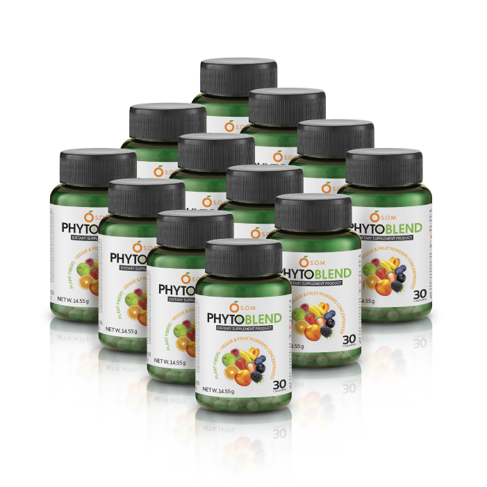 เอส.โอ.เอ็ม.ไฟโต เบลนด์ (S.O.M. PHYTOBLEND) พรีไบโอติกส์ไฟเบอร์ แคลอรี่ต่ำ สำหรับคนไม่ทานผัก/ผลไม้