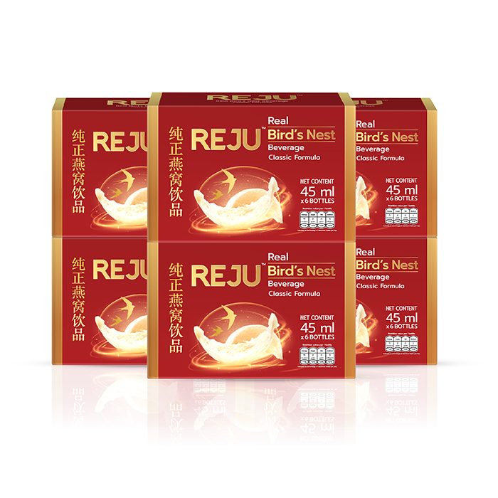 รังนก REJU (รีจู) เครื่องดื่มรังนกแท้สำเร็จรูป จากรังนกแท้ 100% (สูตรคลาสสิค) 6 กล่อง