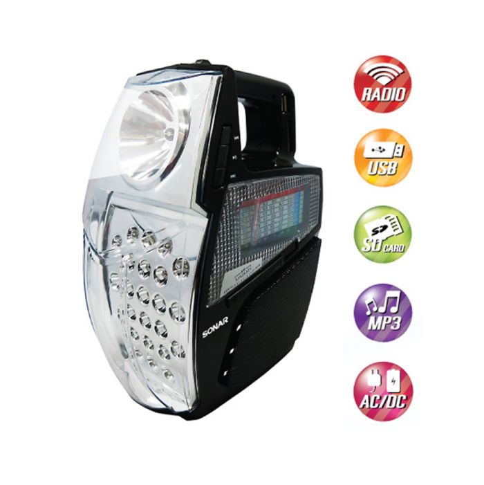 SONAR วิทยุ วิทยุอเนกประสงค์พร้อมไฟฉาย วิทยุไฟฉาย รุ่น UX-V55P (สีดำ)